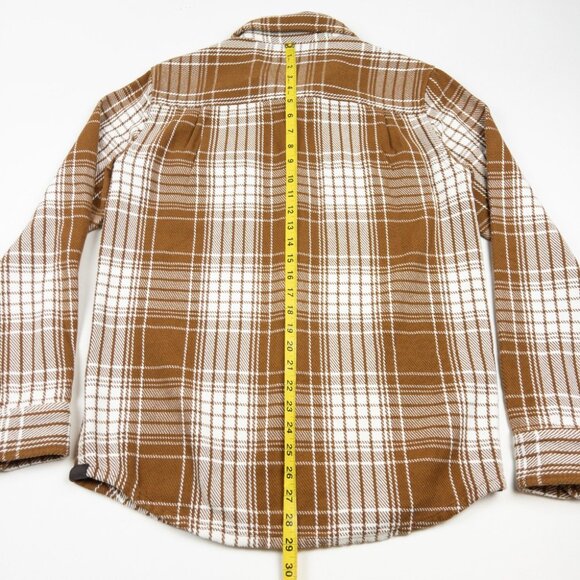 Outerknown Blanket Shirt Men's Small Heavyweight Flannel Orange Plaid Button-Up - Picture 11 of 14
